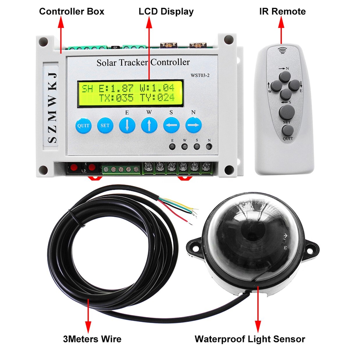 SZMWKJ Dual Axis Electronic Controller For Solar Panel Tracker Sunlight Tracking