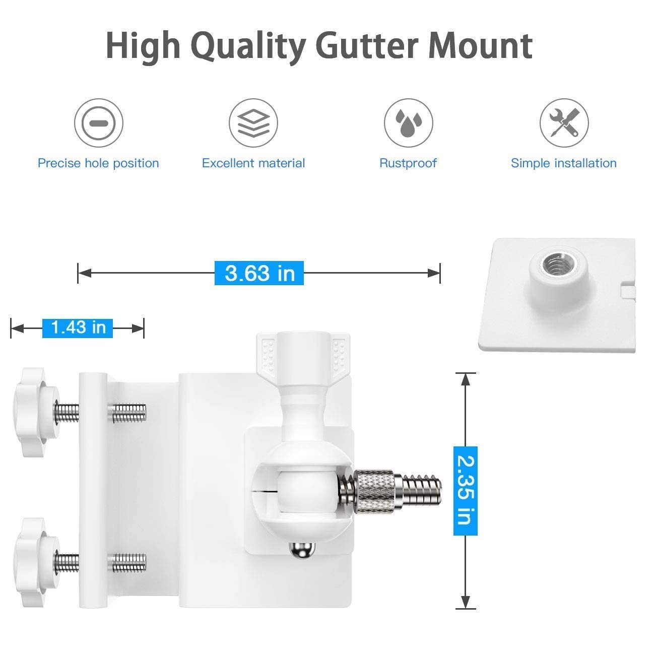 Gutter Mount for Ring Solar Panel, No-Drill Solar Panel Mount for Arlo, Eufy,…