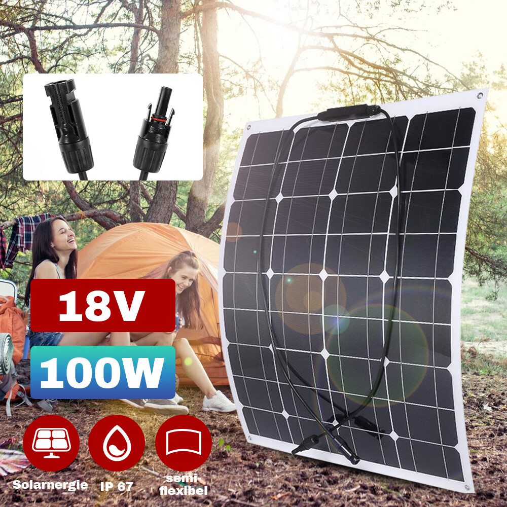 200 300W Watt Flexible Mono Solar Panel 12V Battery Charge Home RV Boat Off Grid