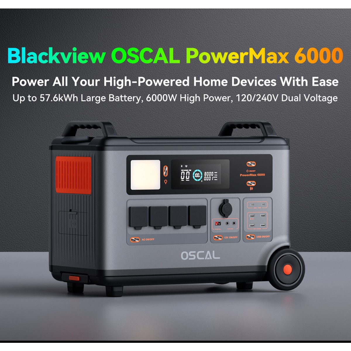 Blackview OSCAL PowerMax 6000W Portable Power Station 3600Wh + 400W Solar Panel
