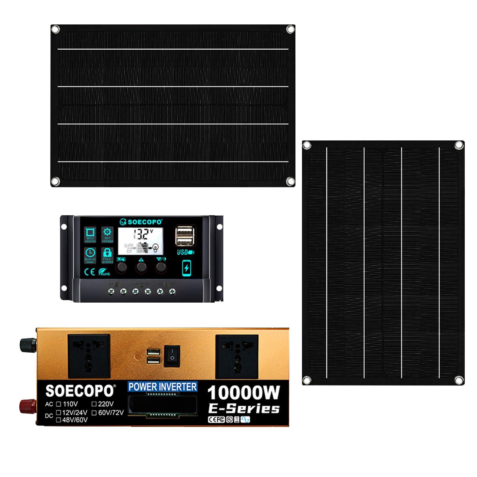10000W Solar System Kit | 12V24V DC Input to 110V/220V AC Output
