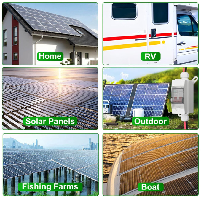 Interruptor Desconexión Panel Solar 32A 500V DC IP65 Caja Impermeable para RV