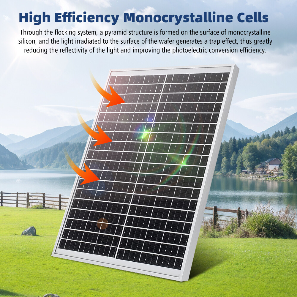 Single-sided 100W Watt 12V Solar Panel Mono HighEfficiency PV for Sunshed Roof