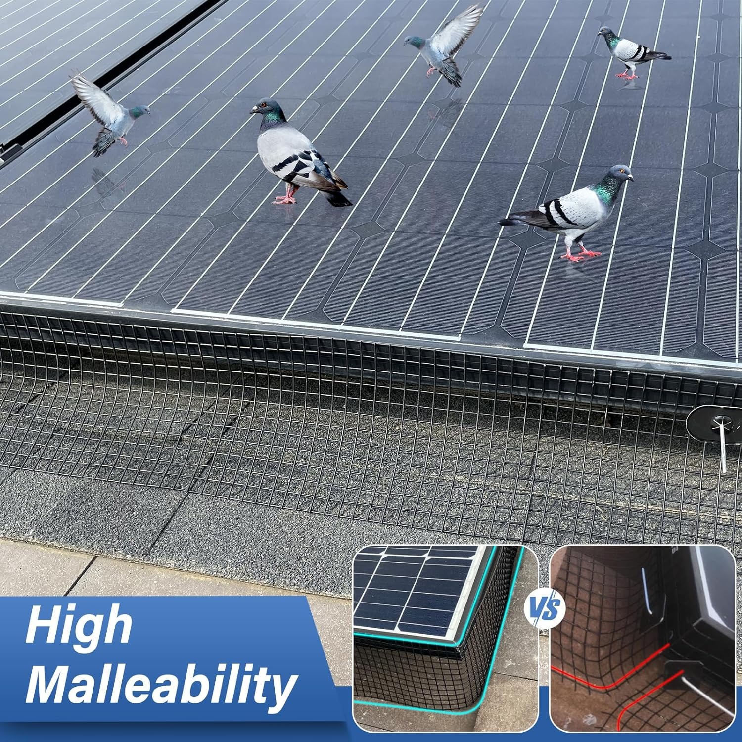 Solar Panel Bird Guard,8in x 100ft Critter Guard Galvanized PVC Coated Mesh Roll