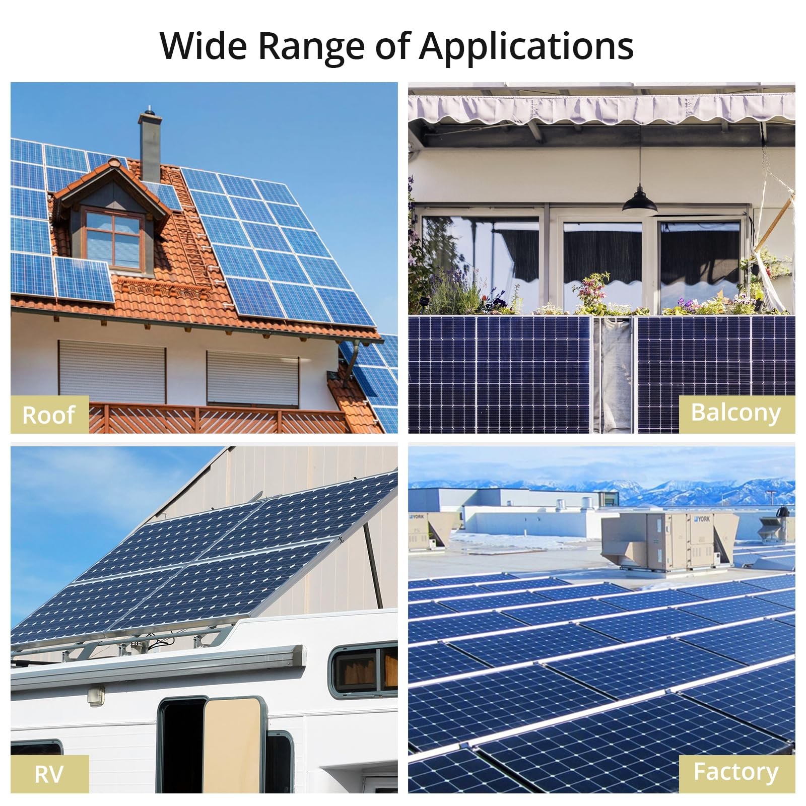 10 PCS Solar Panels Brackets 30mm, Aluminium 6 x T-Shaped Mid Clamps + 4 x En…