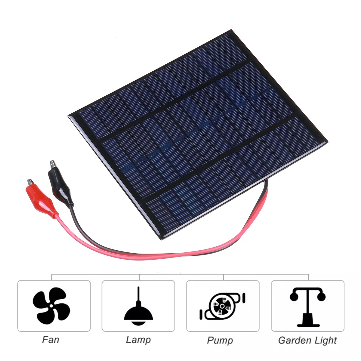 3W 12V Black Solar Panel Polysilicon for Car RV Marine Camping Battery Charger
