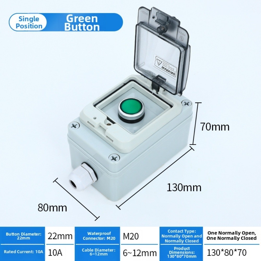 Heat Resistant Outdoor Waterproof Control Box with Button Switch Start Stop