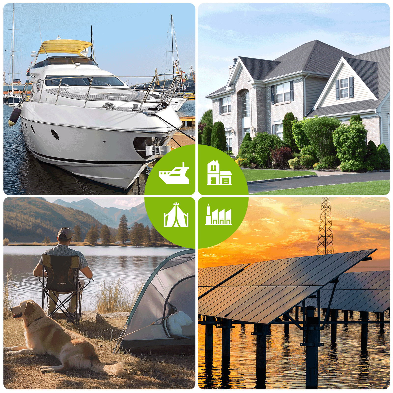 200W Watt Mono Solar Panel 12V Charging Off-Grid Battery Power RV Home Boat Camp