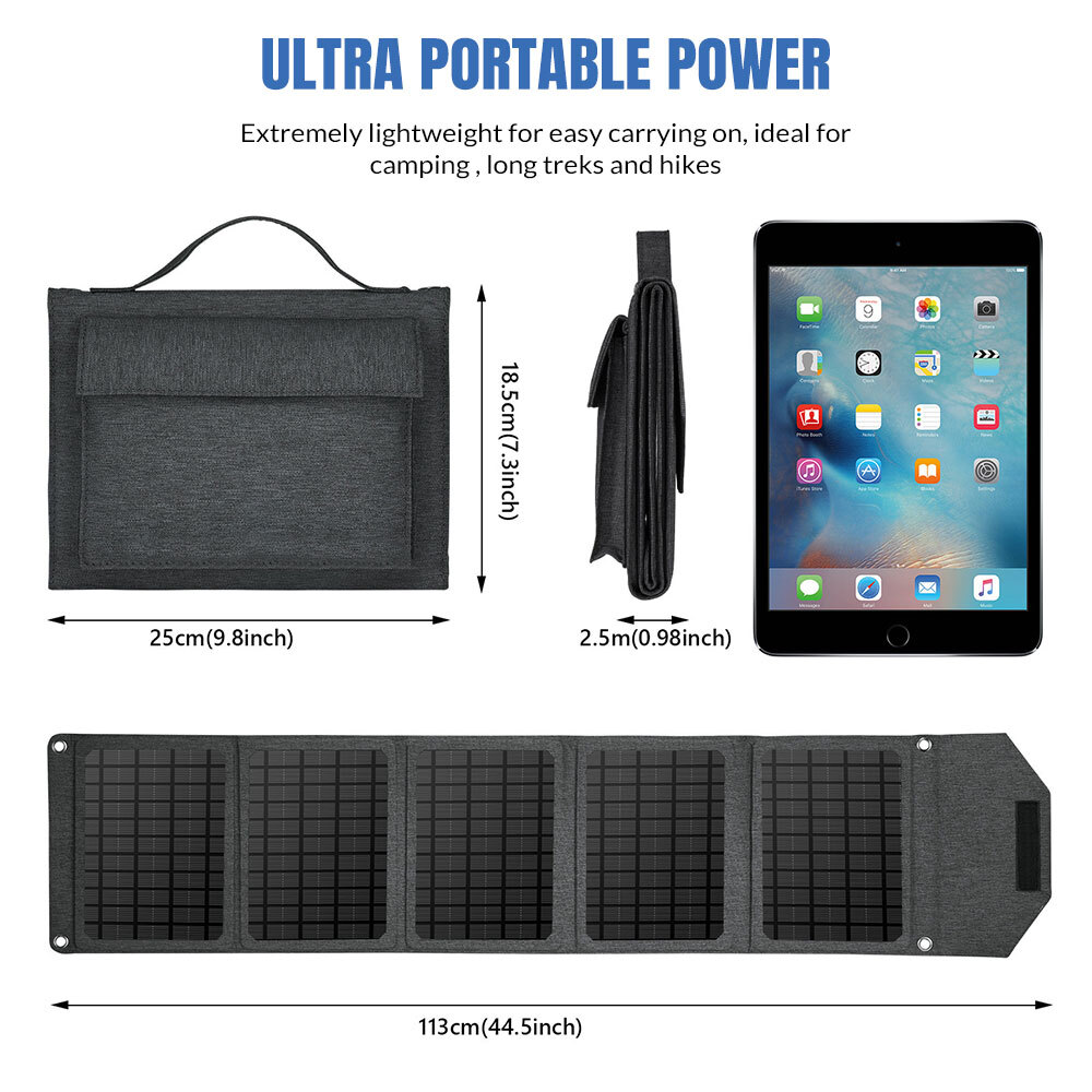 150W Portable Solar Panel Foldable Mono Solar Panel Charger for RV Camp Boat