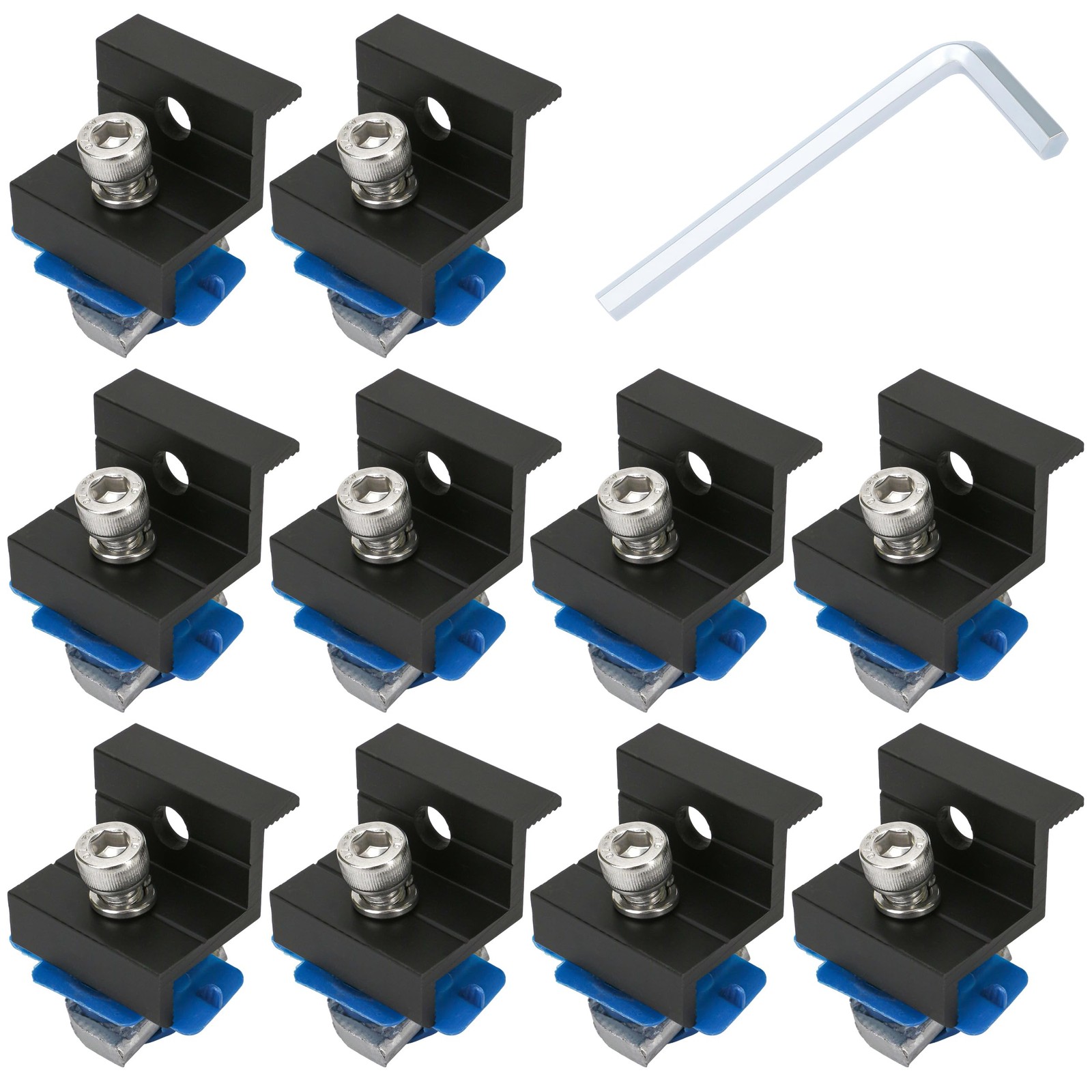 10Pcs Solar Panel End Clamps – Aluminum Alloy 30mm 35mm Black Clamp Brackets …