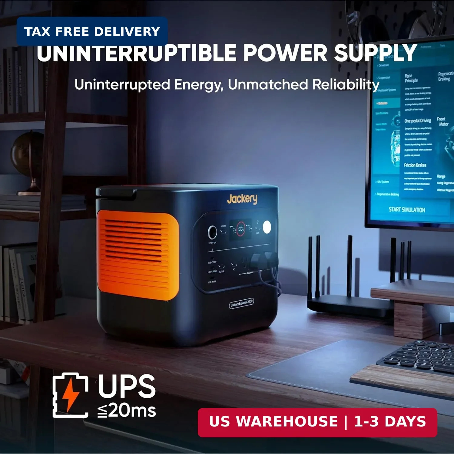 Jackery Explorer 2000 v2 Portable Power Station, 2042Wh LiFePO4 Home Backup Batt
