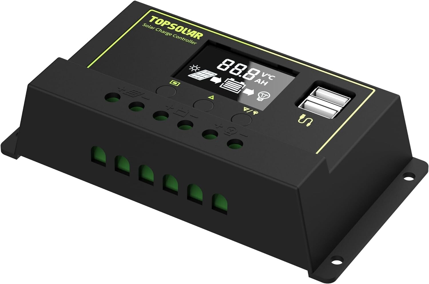 High-Efficiency 20W Solar Charger Kit with Extension Cables for Marine & Camping
