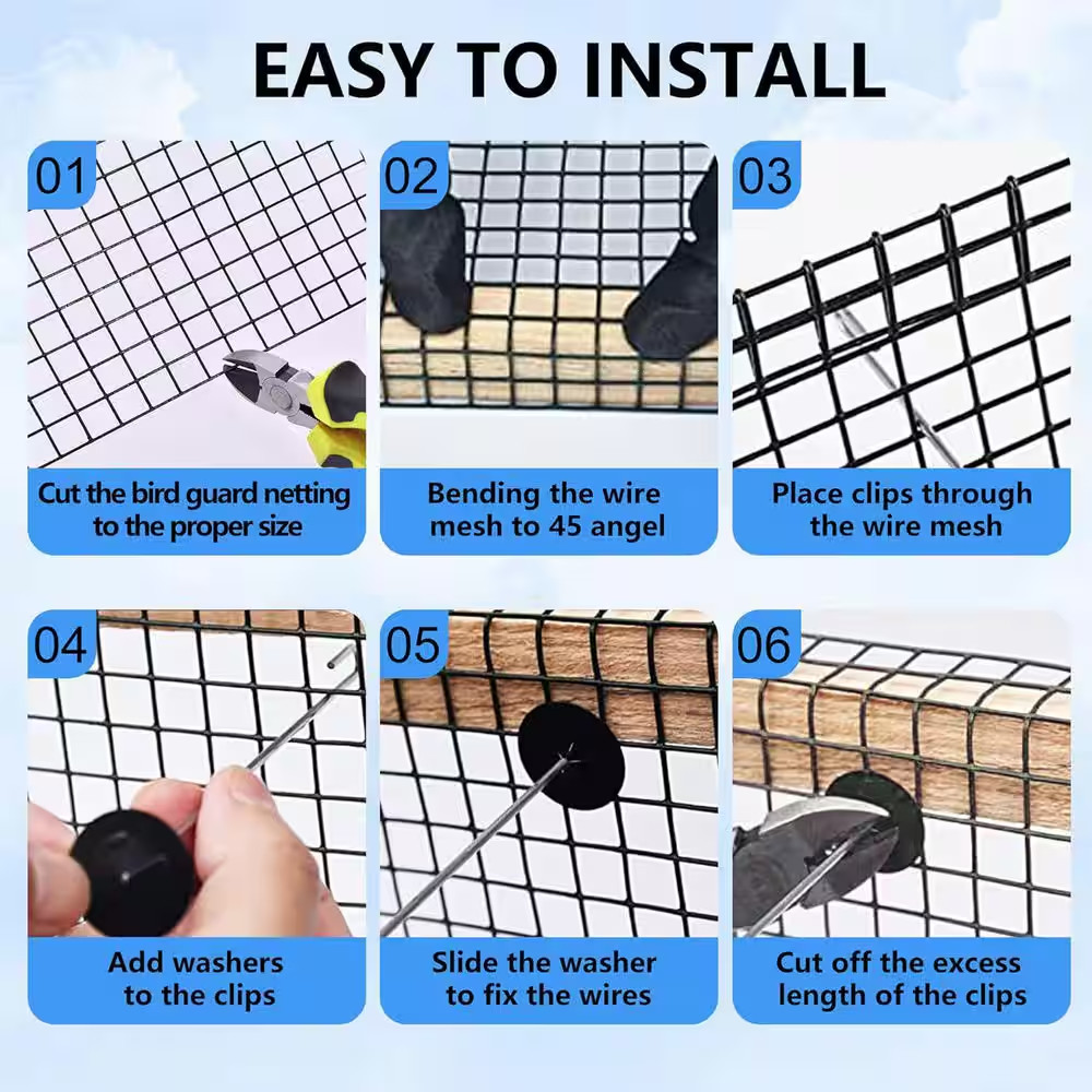 8 In. X 100 Ft. 1/2″PVC Coated Steel Solar Panel Critter Guard Roll Kit Black Pi