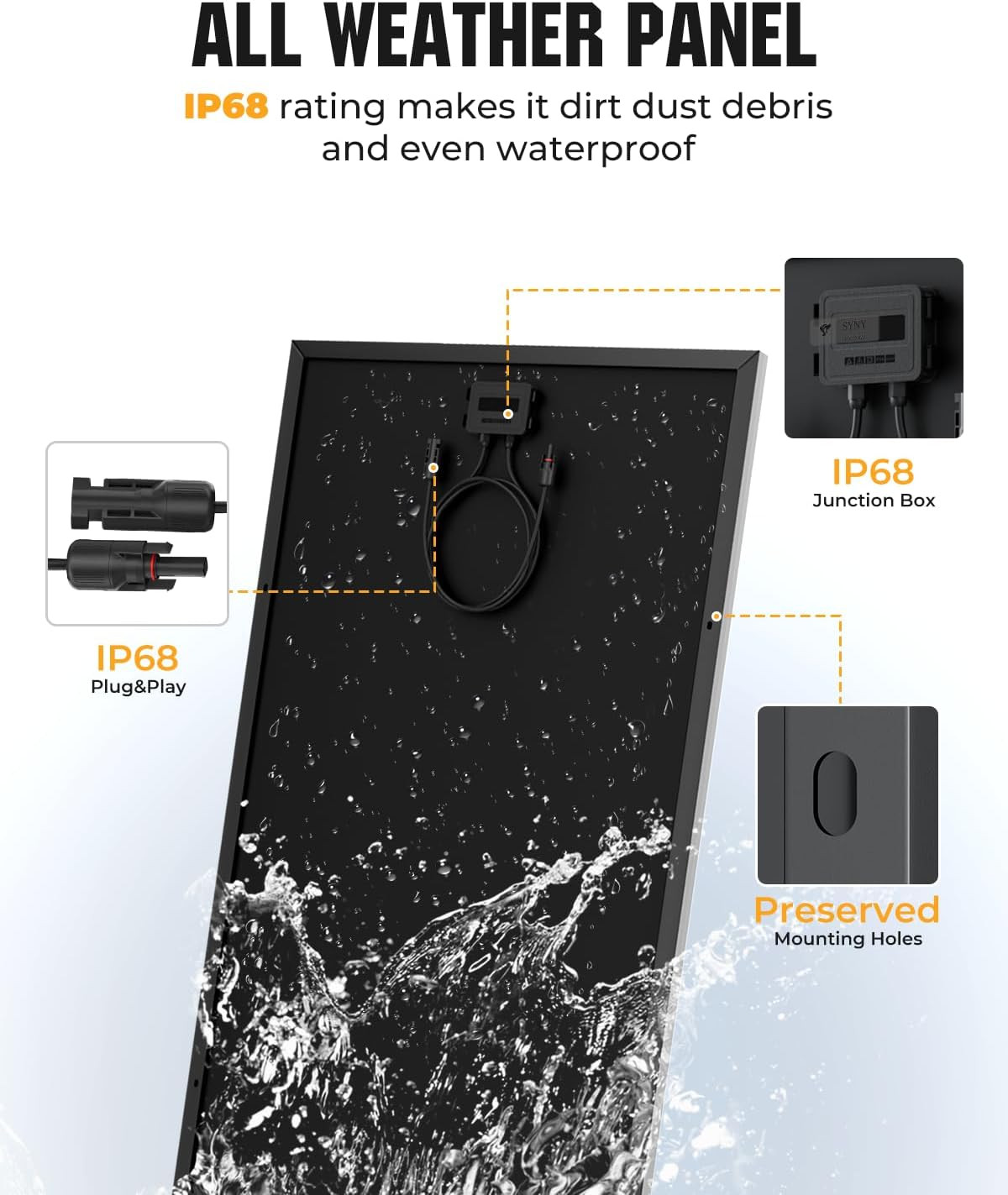 200 Watt Solar Panel 18BB, 25% High Efficiency, N-Type 12V 200W Solar Panel, Mon