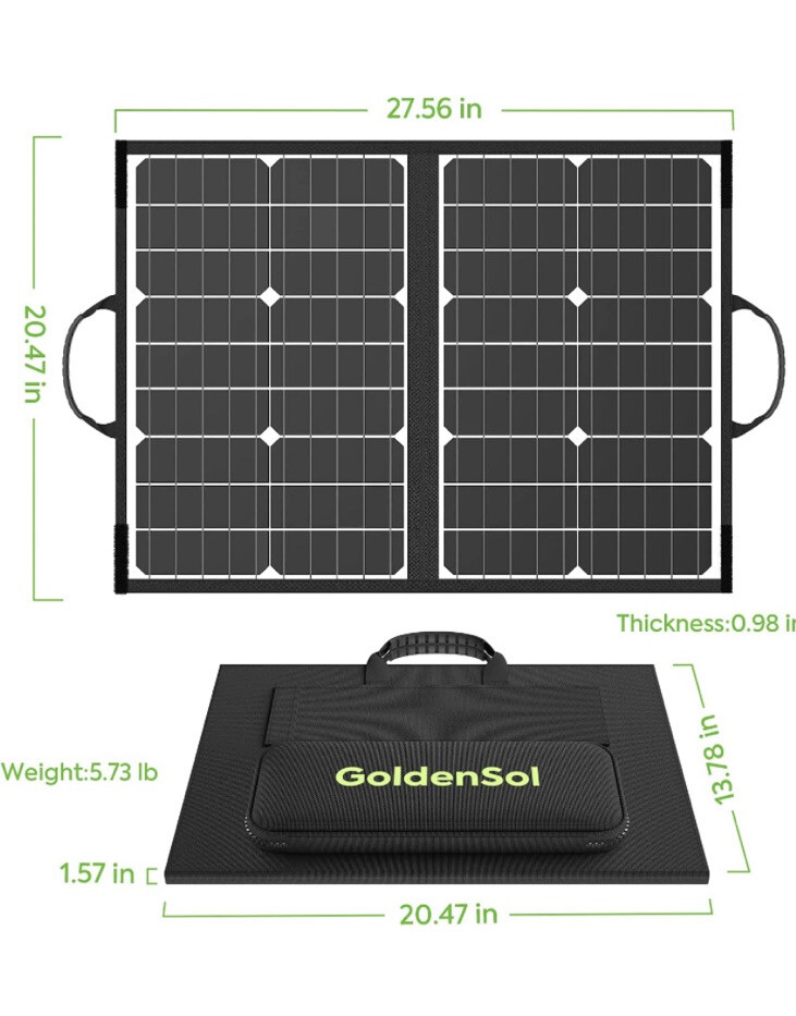 60W Portable Foldable Solar Panel Kit For Camping/RV/Solar Generator Free Ship