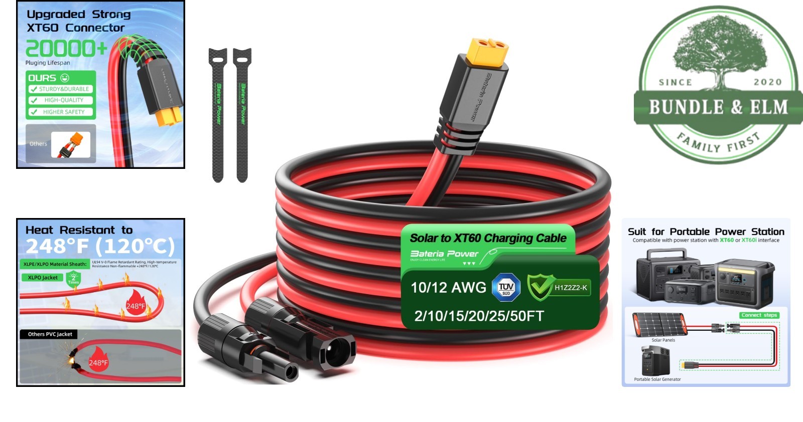 Outdoor Use Solar to XT60 Cable for Connecting Solar Panels and Power Stations