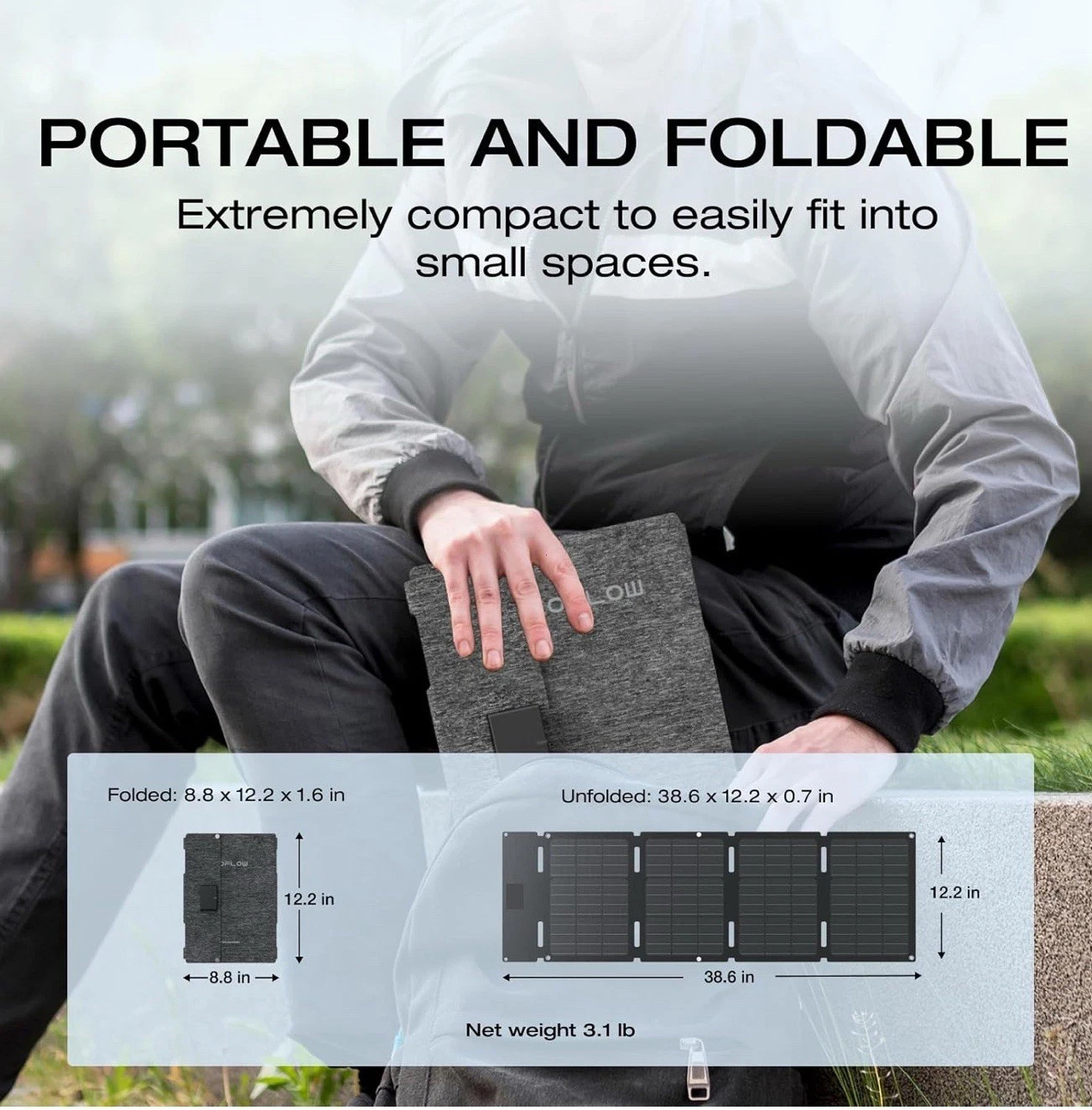 EF ECOFLOW 45W Portable Solar Panel with Type-C, 25% Conversion Efficiency IP68