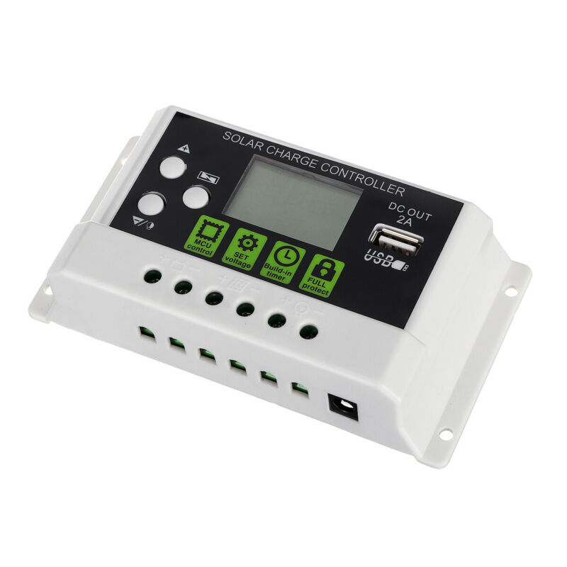 10-30A PWM Solar Power Charge Controller USB Li-ion Lead Acid Battery Regulator