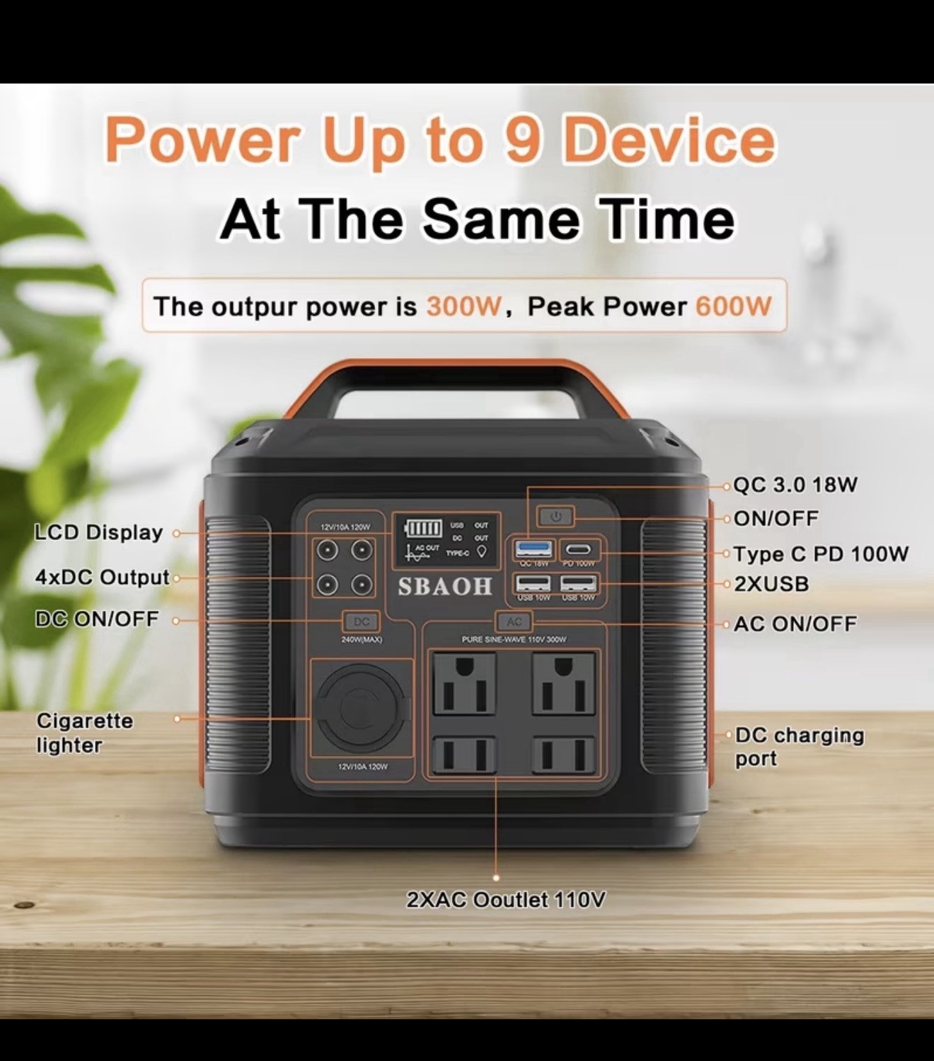 Sbaoh portable power station 300W