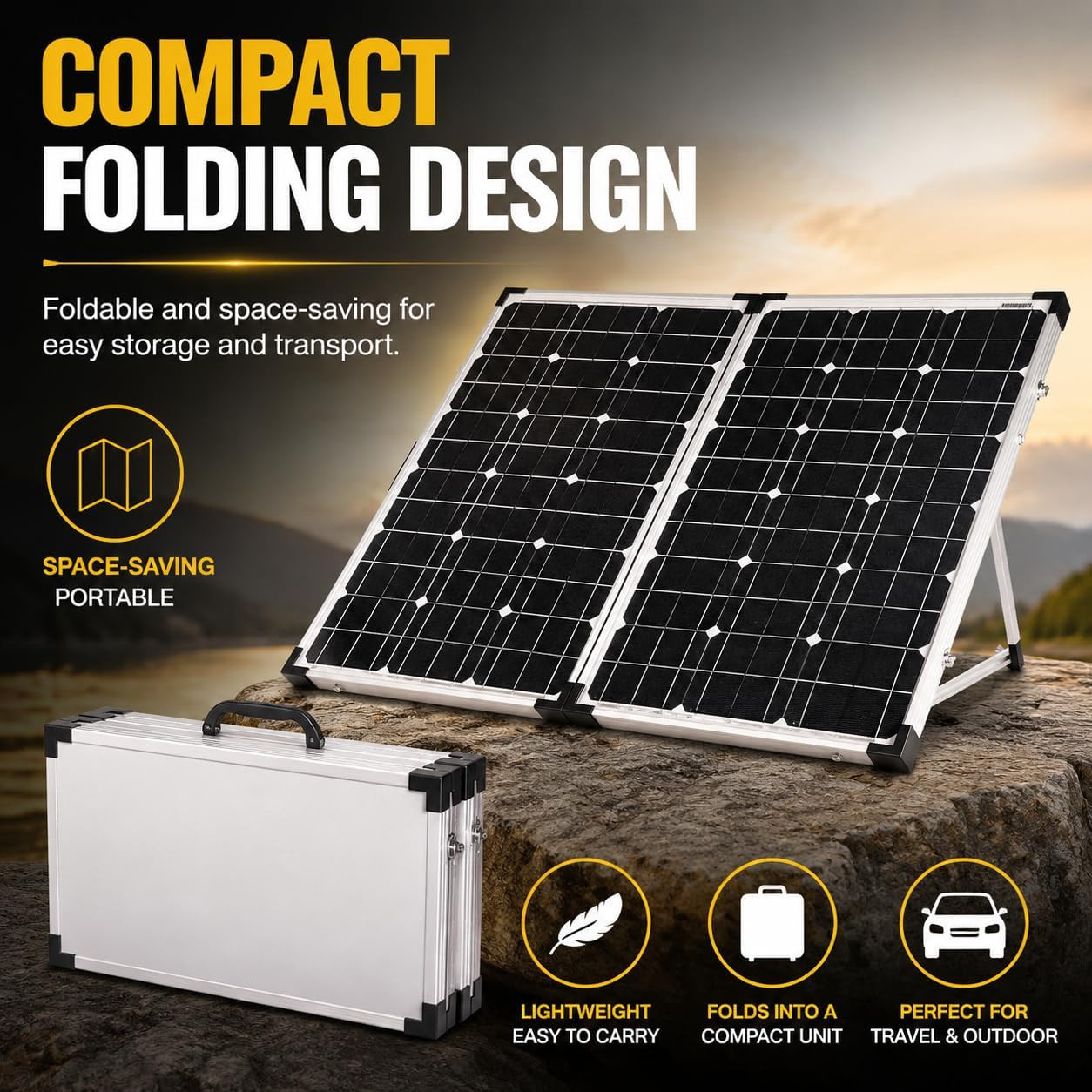 Go Power GP-PSK-130 130W Portable RV Solar Panel Kit – Folding Solar Panels with