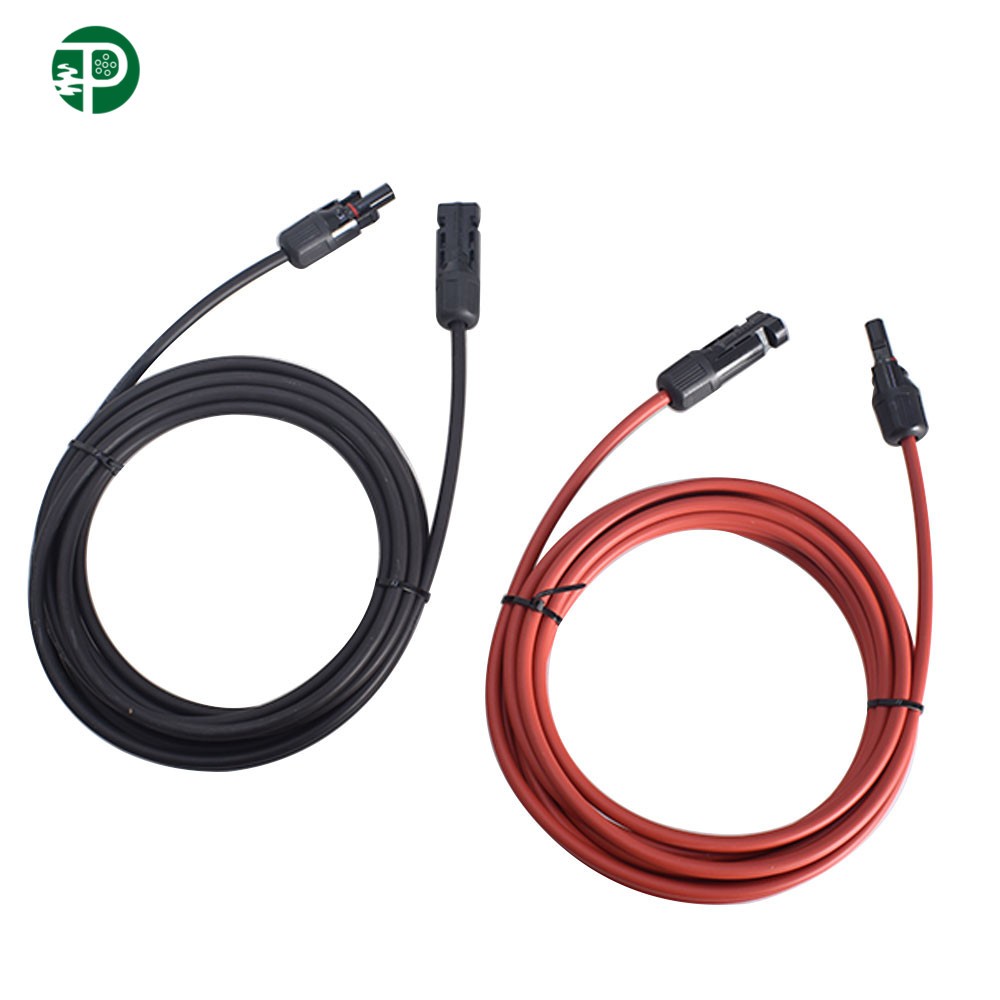 12 AWG 15 FT Black and Red Solar Panel Extension Tinned Cable Wire Connector