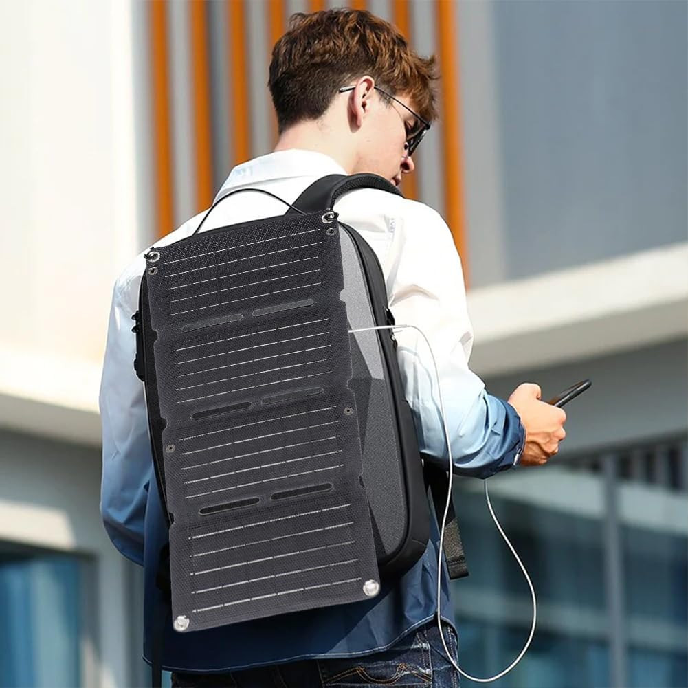10W Foldable Solar Panel Charger USB 5V Power Bank Waterproof for Camping Hiking