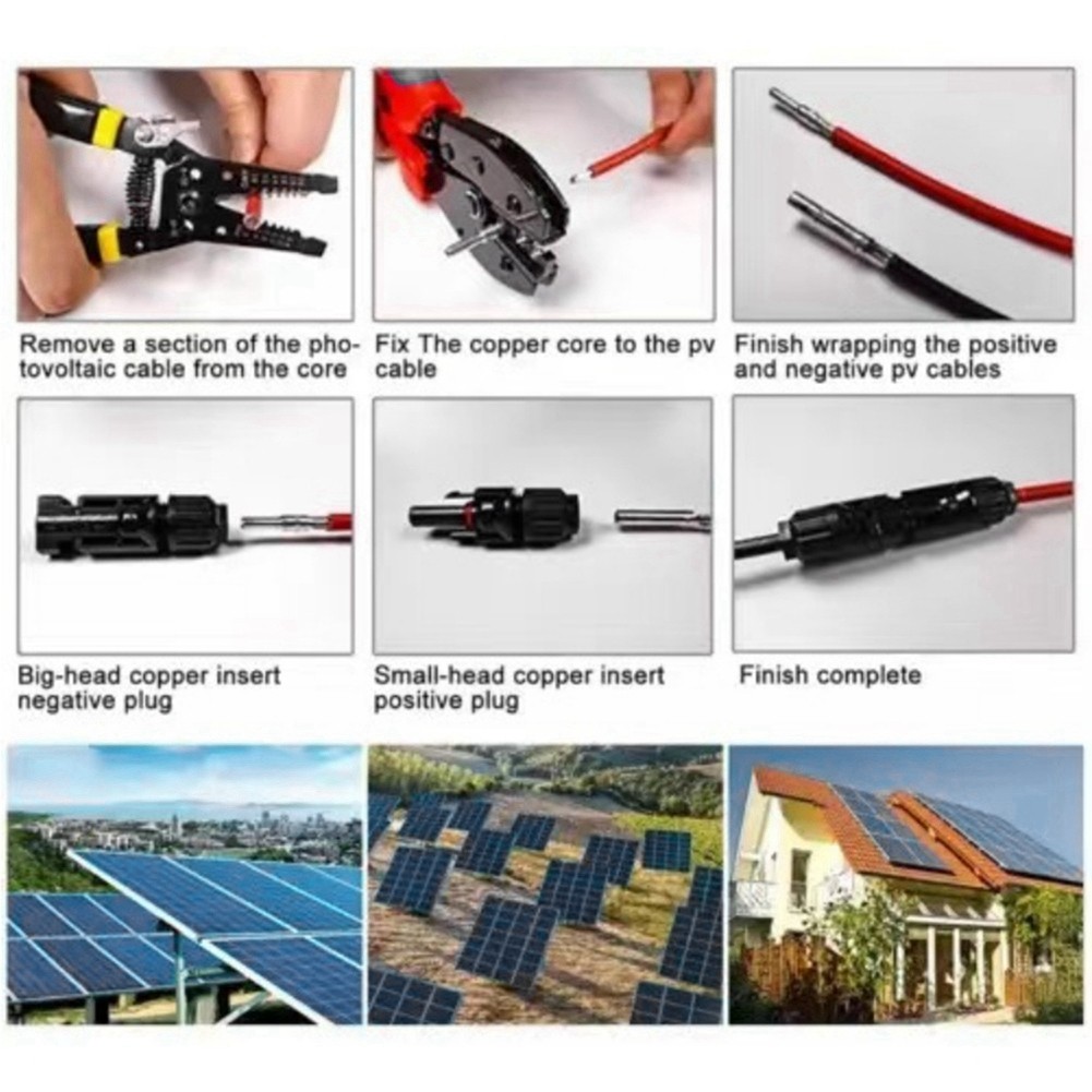 Solar Connectors Y Branch Parallel PV Adapter Cable Wire Plug Tool Kit for7748