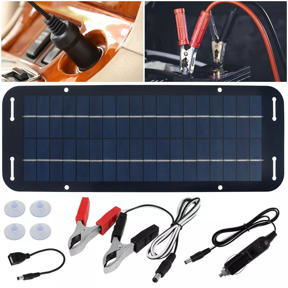 30W Solar Panel Kit 12V Trickle Charger Battery Charger Maintainer Car RV Boat