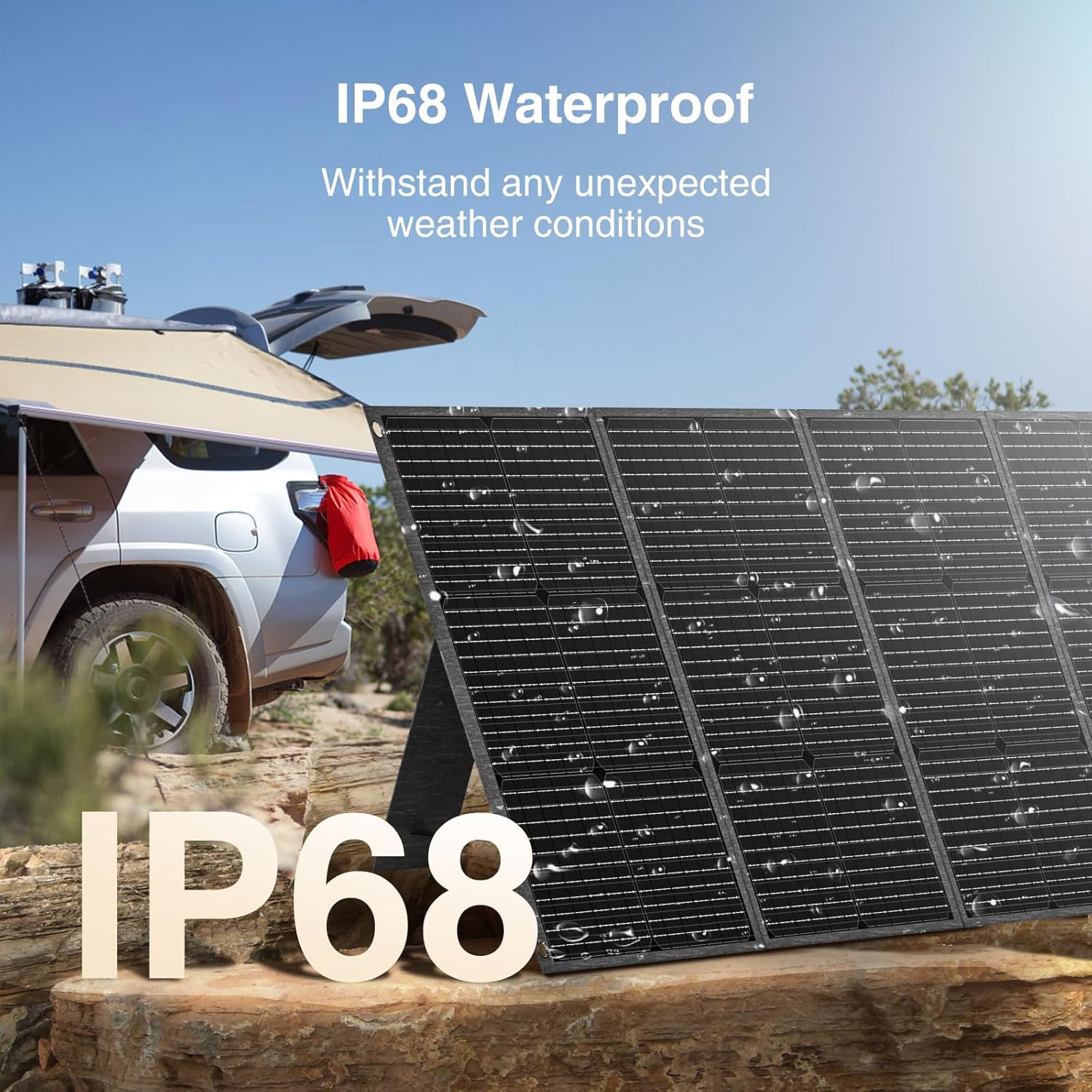 200W Portable Solar Panel for Power Station IP68 Waterproof 200 Watt Foldable So