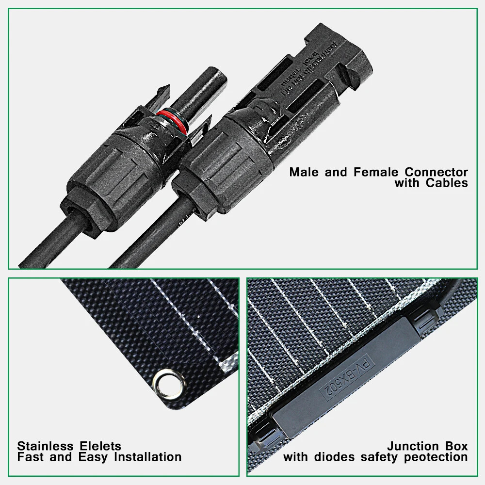 200W 800W Watt 12V Mono Flexible Portable Solar Panel for Camping RV Marine Boat