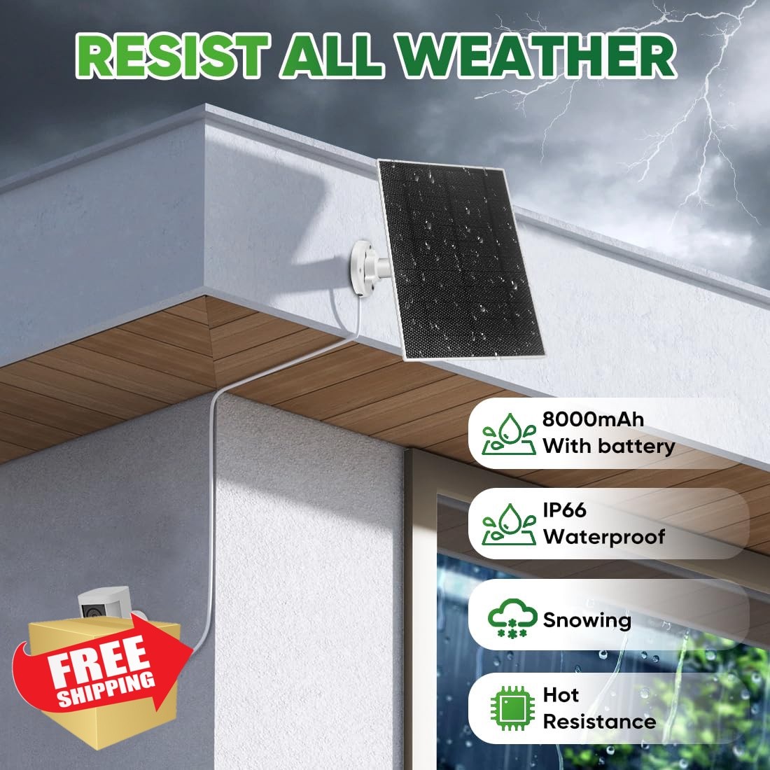 HNncheny 5W solar panel 1 pack for Ring camera