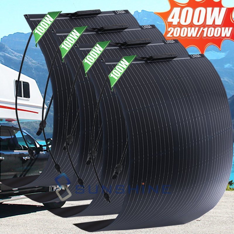400W Mono Solar Panel 12/24V Power Charging Battery Home Boat PV RV Car Off-Grid