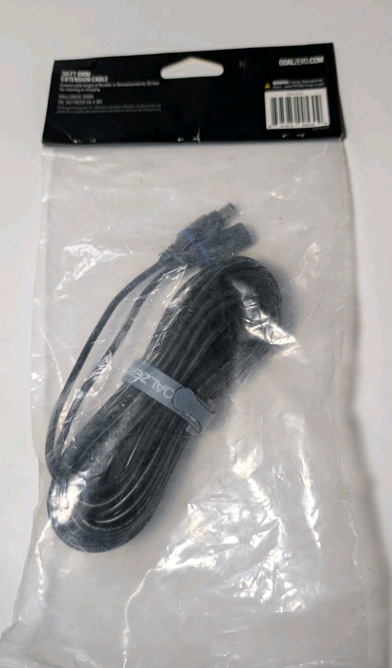 Goal Zero 8.0mm YETI Input 30ft Extension Cable – for Boulder & Nomad Panels NEW