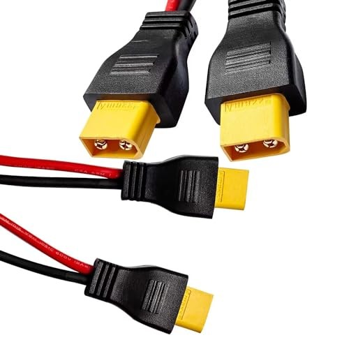 10AWG XT60 Y Splitter Cable, XT60 Female to Dual Male Connector Adapter for