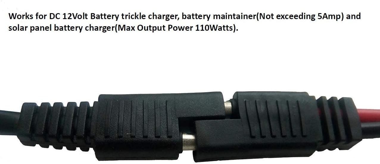 Durable 16FT Extension Cable with Ring & Bare Strip Connectors for 12V Systems