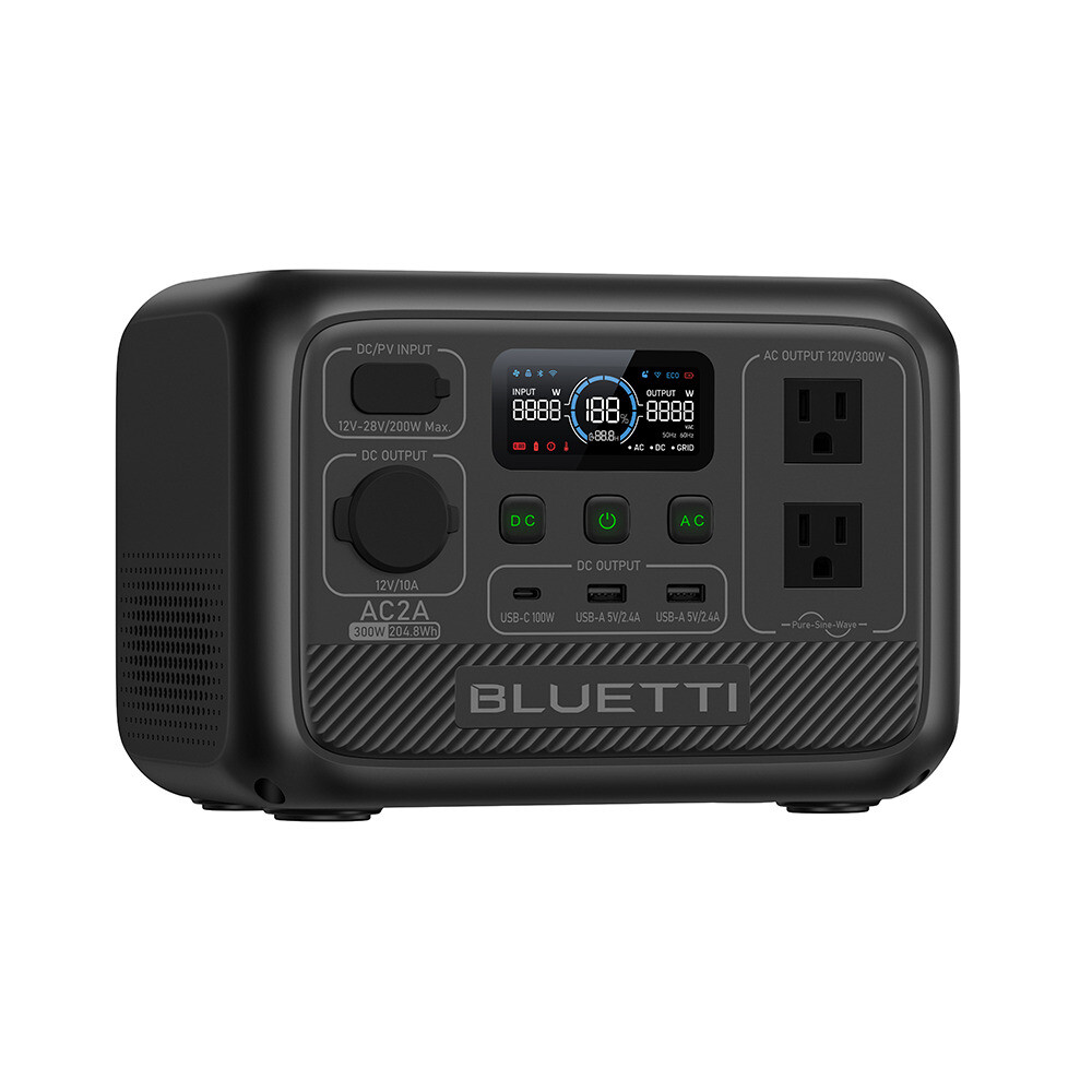 BLUETTI AC2A 300W 204Wh Portable Power Station Solar Generator For Trip Renew