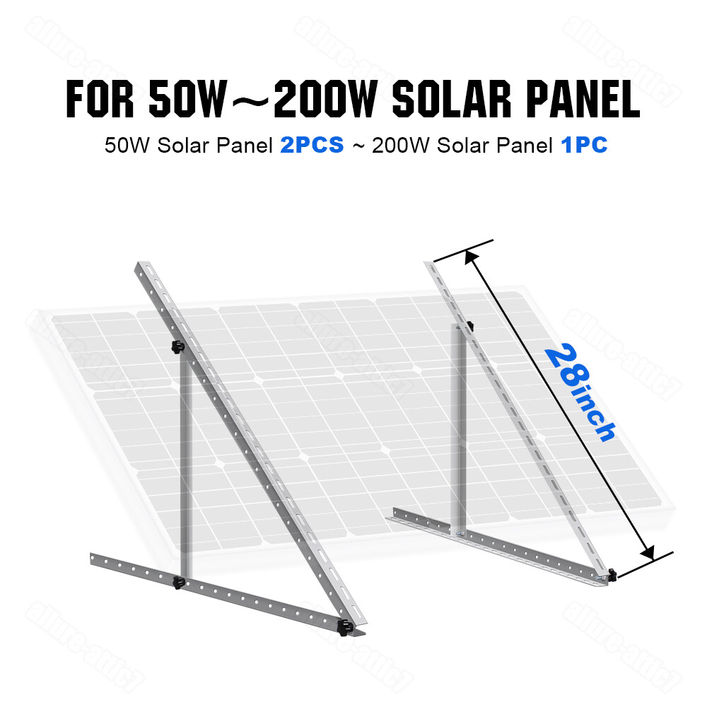 28″ Solar Panel RV Tilt Mount Brackets Ground Roof Flat Surface Adjustable Frame