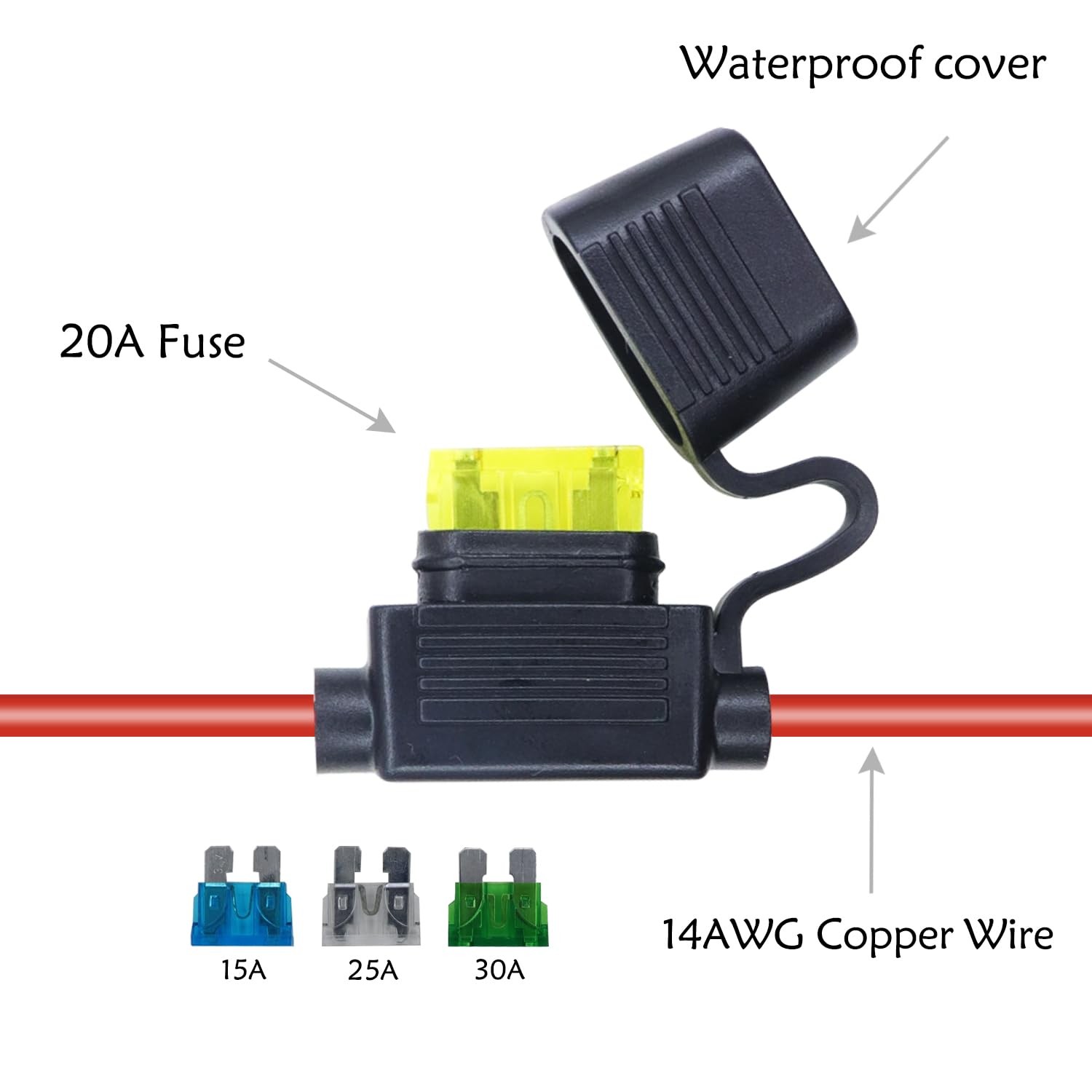 14AWG Battery Alligator Clip To Solar Connector Extension Cable 1.5M Switch