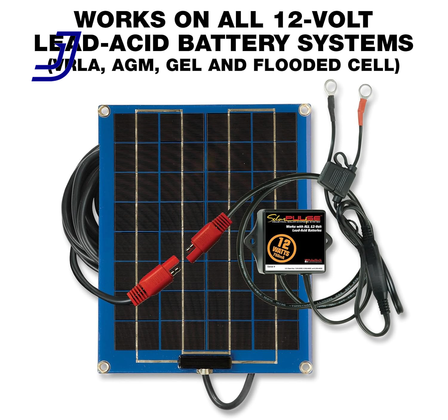 Solarpulse SP-12 Solar Battery Charger Maintainer, 12 Watt, Blue