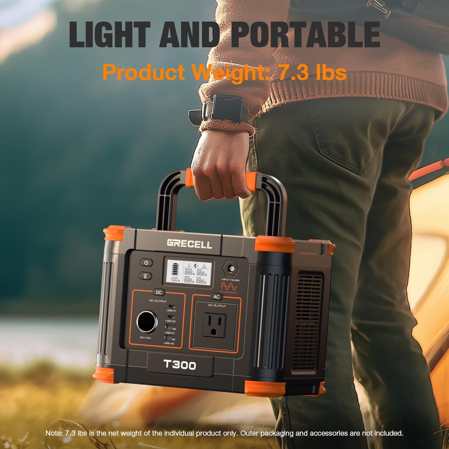 Portable Power Station 300W (Peak 600W), 230.88Wh Solar Generator with 60W US…