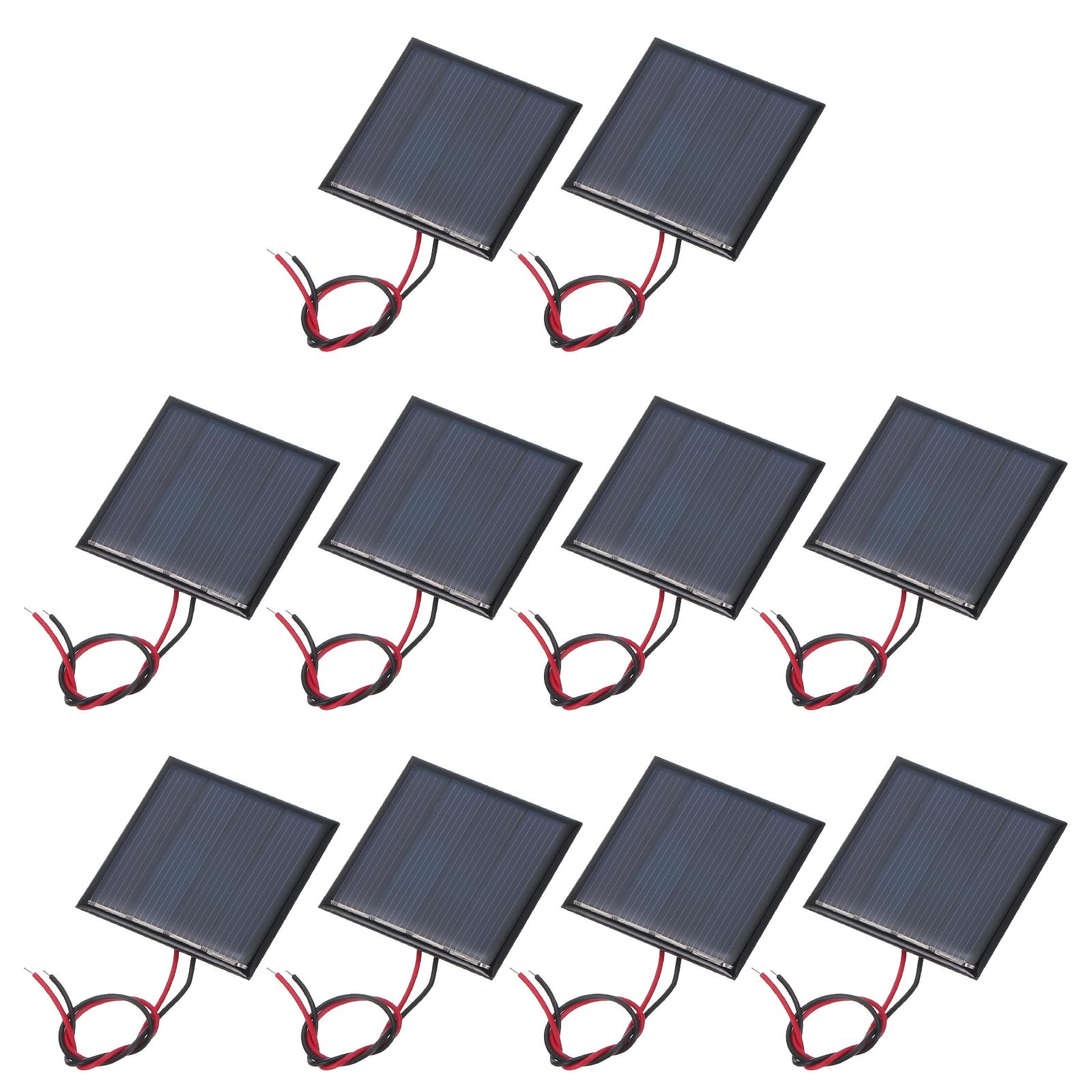 MECCANIXITY 10 Pcs 2V 0.22W 110mA Mini Solar Panels, Small Black