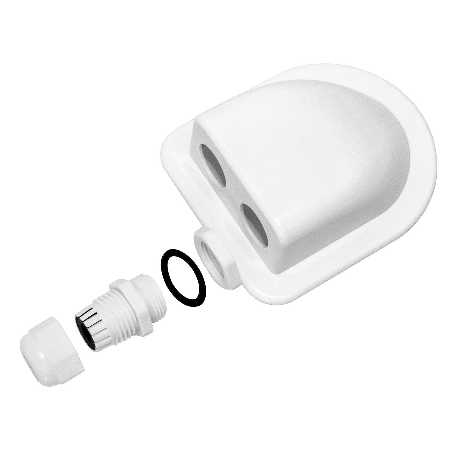 2 Pack IP68 Solar Double Cable Entry Gland for RV Caravan Marine ABS White Roofs