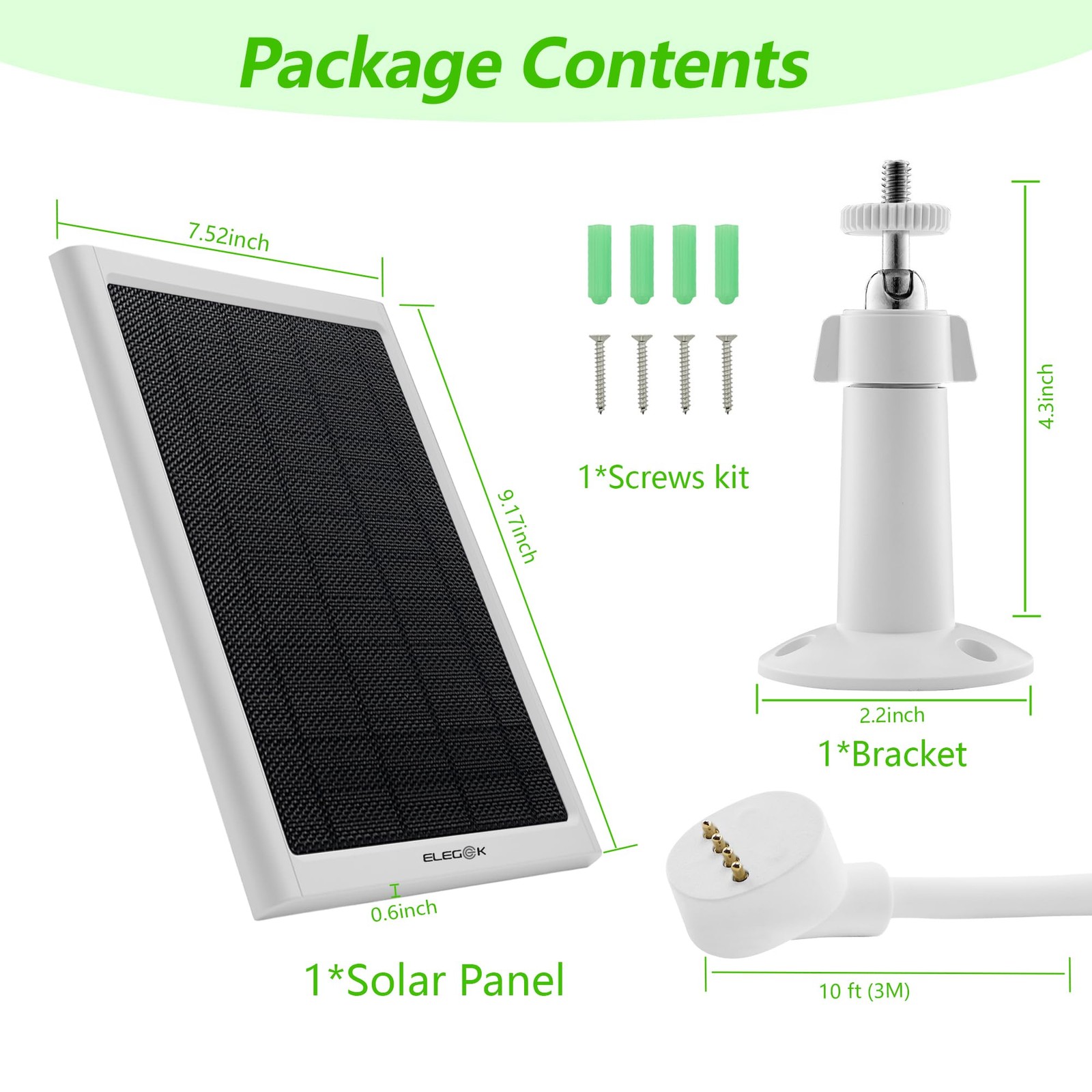8W Solar Panel for Google Nest Camera Outdoor&Indoor Battery Version 2Pack