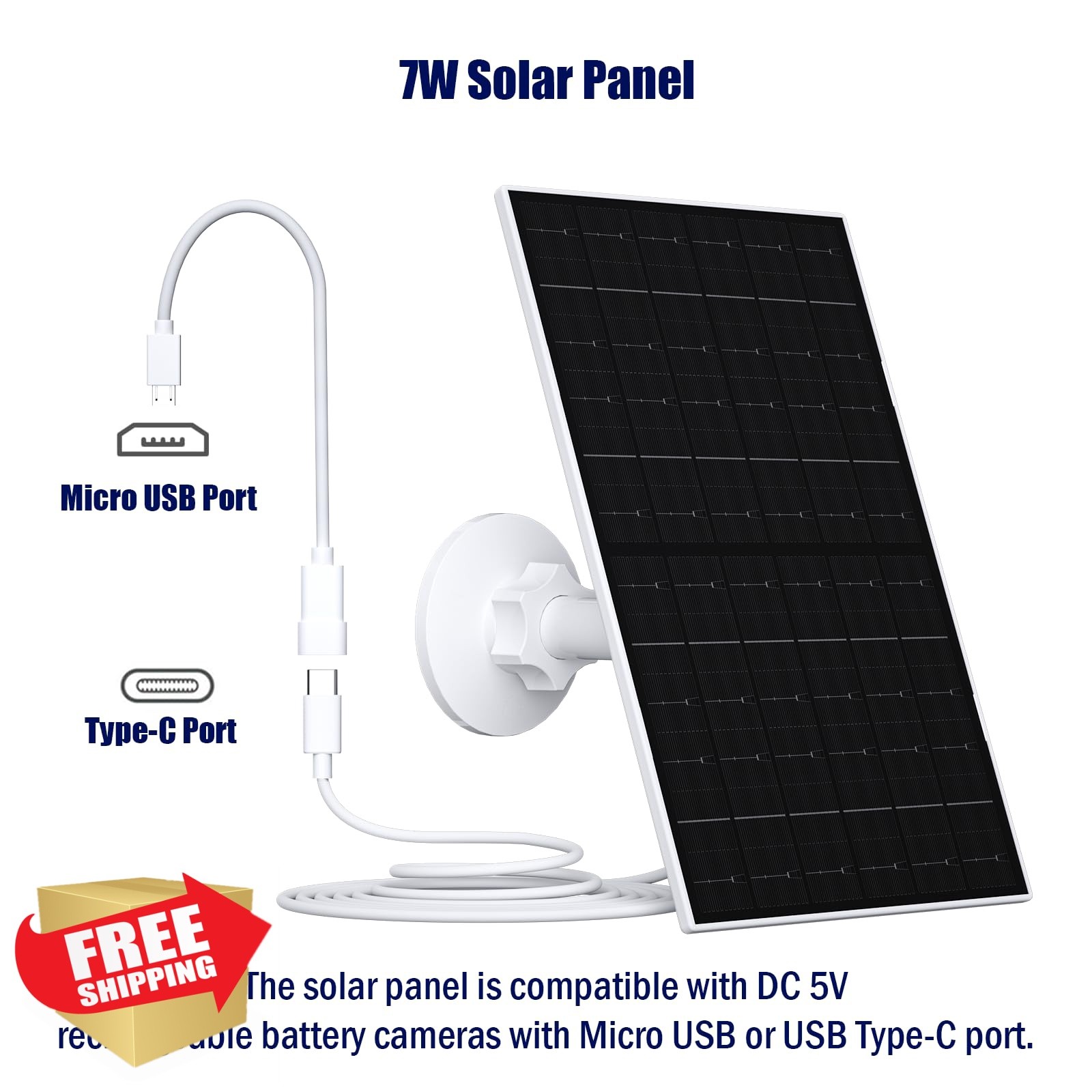 Zivif 7W Solar Panel Eufycam 2C/Pro 2/Pro E20/E40/E 2pk