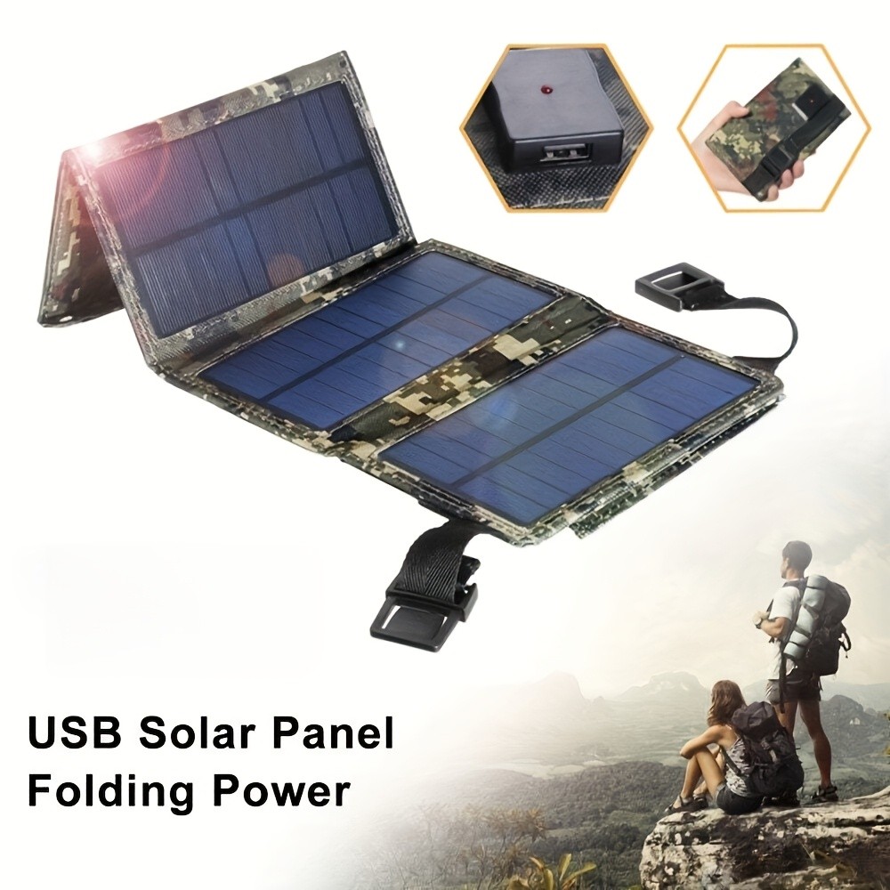 80W USB Solar Panel Folding Power Bank Outdoor Camping Hiking Phone Charger