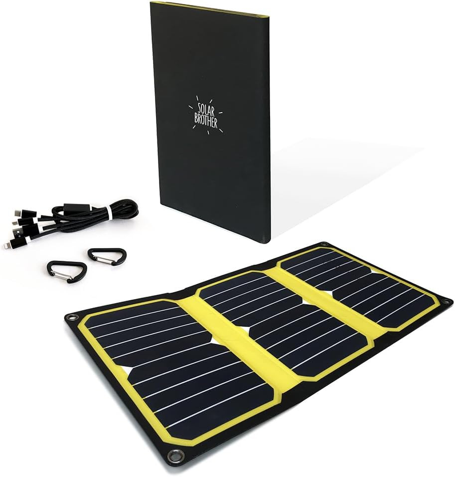 Sunmoove 16W Foldable Solar Panel Solar Charger USB Port 3.2A Cable and Adapters