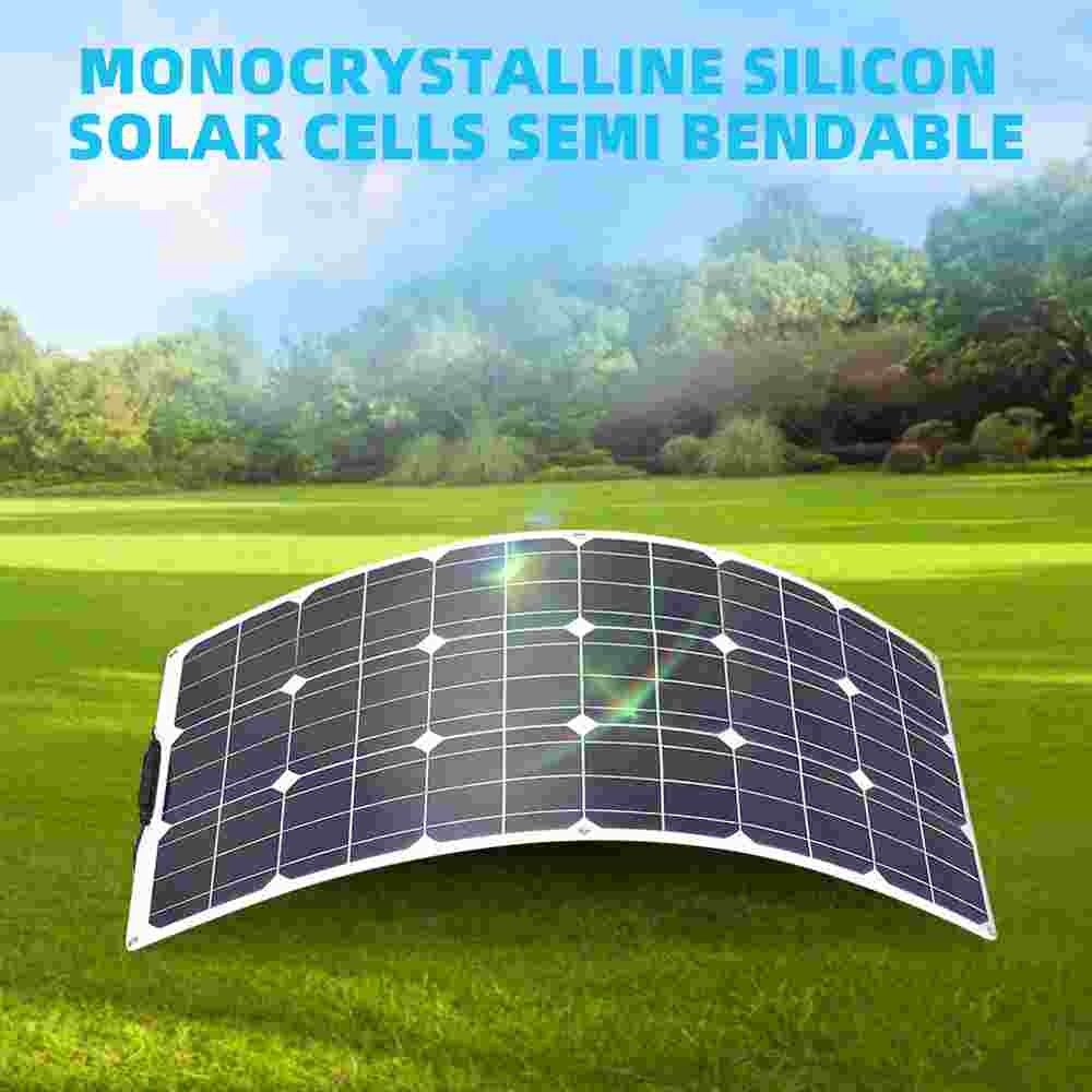 200W Watt Flexible 12V Mono Solar Panel Home RV Rooftop Camping Off-Grid Power