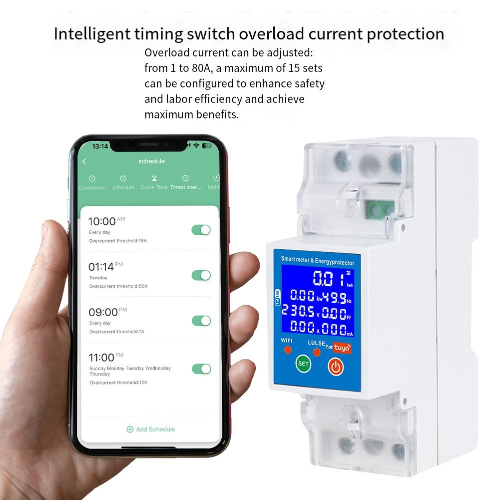 PV Wifi Circuit Breaker 80A with Real Time Monitoring and Adjustable Parameters
