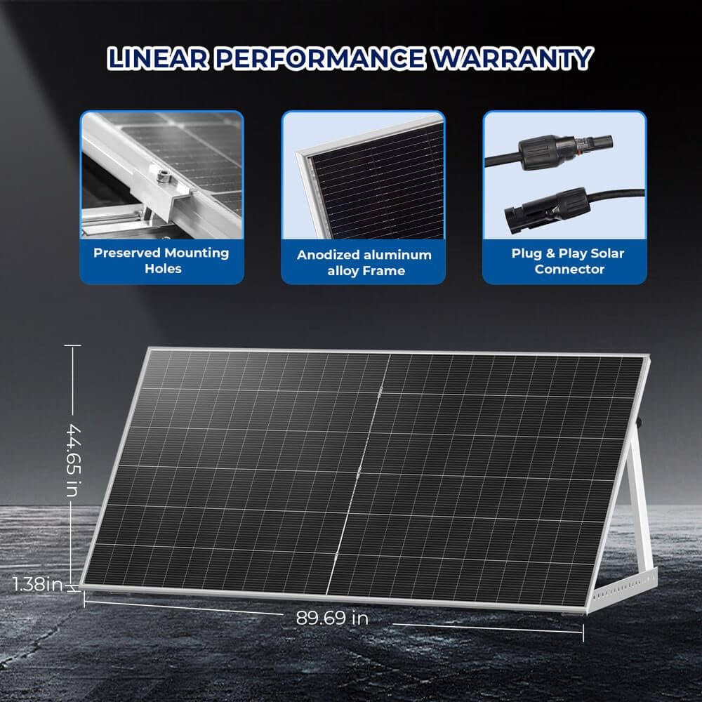 SUNGOLDPOWER 590W Bifacial Solar Panel 4PCS,N-Type 16BB,High Efficiecy