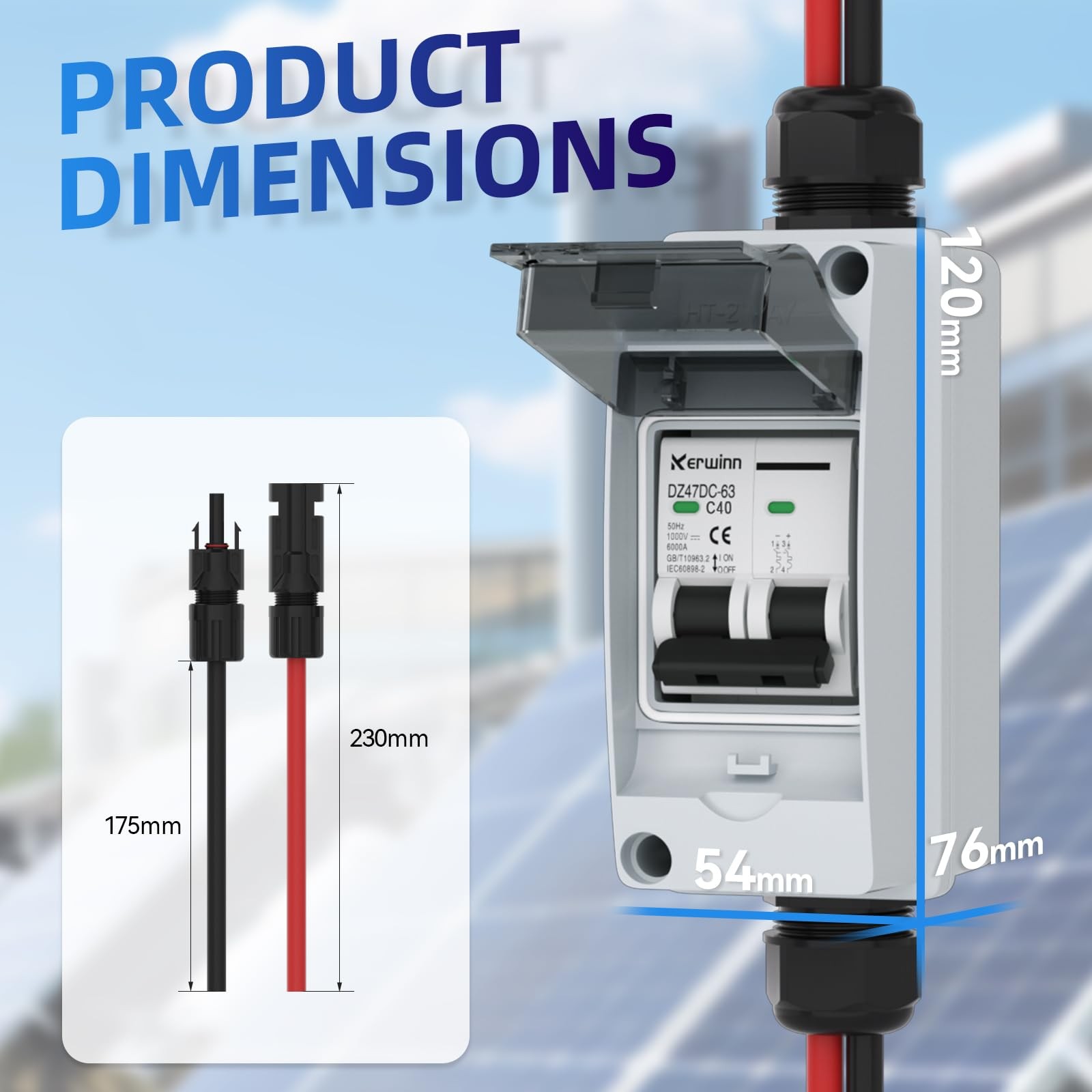 Solar Disconnect Switch,1000V 40A Solar Panel Disconnect Switch,IP73 Waterpro…